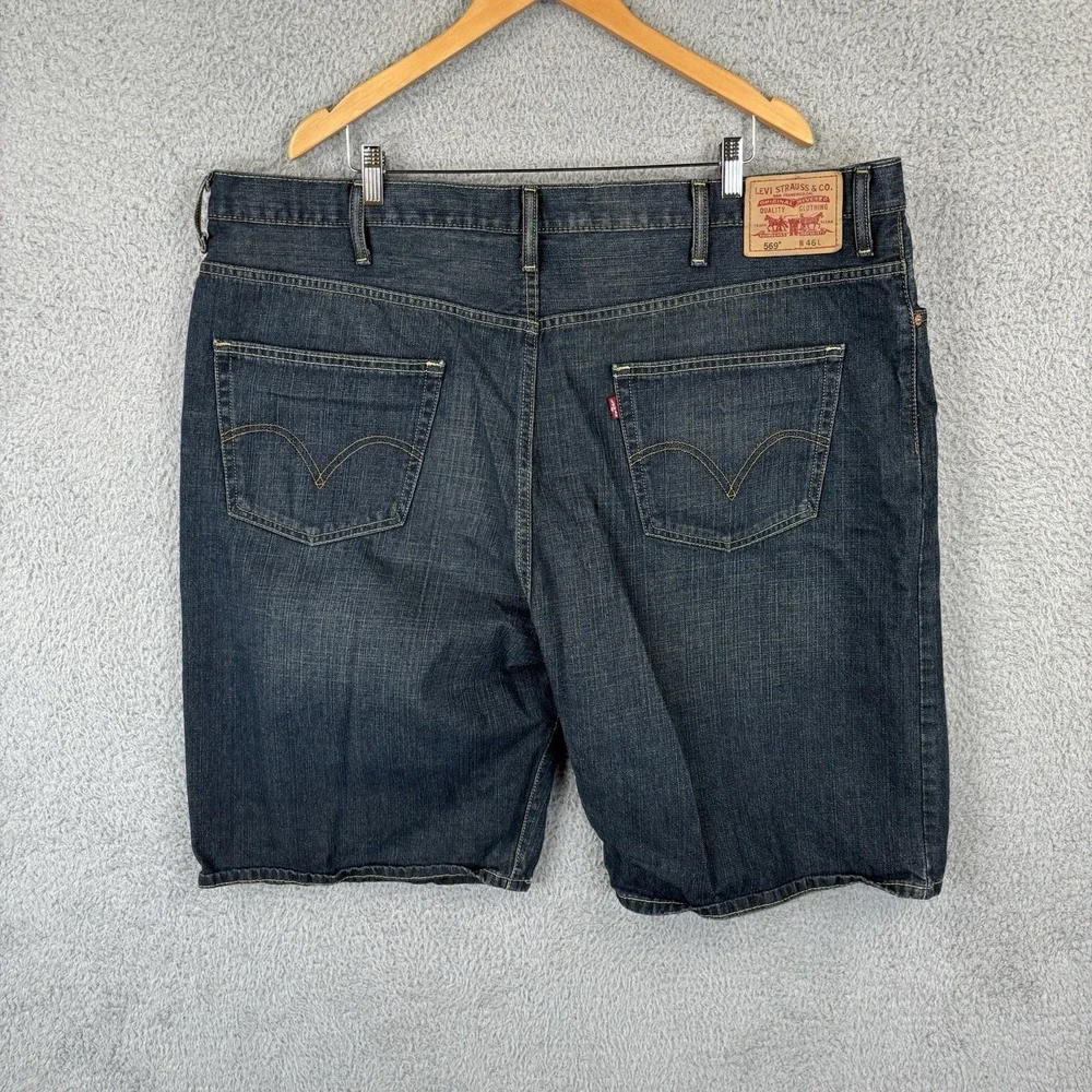 Levis 569 Shorts Men's 46 Dark‎ Wash Loose Fit Jean Jorts Cotton Denim Baggy Y2K